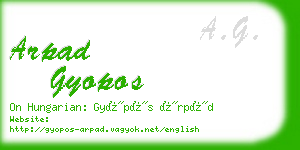 arpad gyopos business card